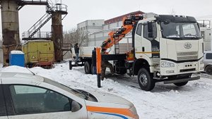 Фав Faw с КМУ Hangil 976+Бур Кран манипулятор.