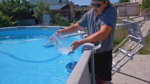 КАРКАСНЫЙ БАССЕЙН Как уменьшить уровень Ph всего за 49 рублей Эксперимент убираем жёский налёт из ба