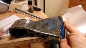 Заточка топора на самодельном приспособлении