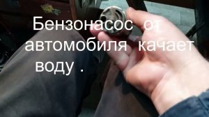 Бензонасос  от автомобиля  качает  воду .