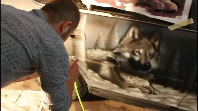 Аэрография Волк сюжетный рисунок ОРИГИНАЛ смотреть онлайн