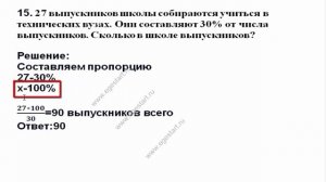 Решение задач на проценты.Задача номер 15