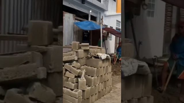 Working fixing the sidewalk ? #philippine #travel #adventures #car #tricycle #work #cement