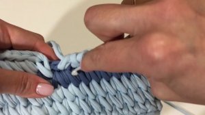 Квадратная корзина из трикотажной пряжи | Узор КОСЫЕ ГАЛОЧКИ крючком