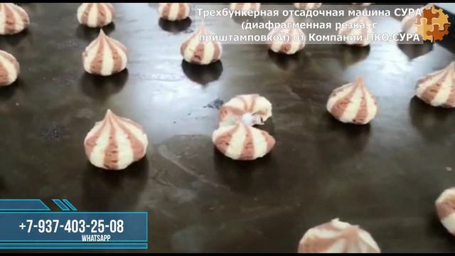 Трехбункерная Отсадочная машина СУРА (производство печенья, эклеров, зефира ...) смотреть онлайн
