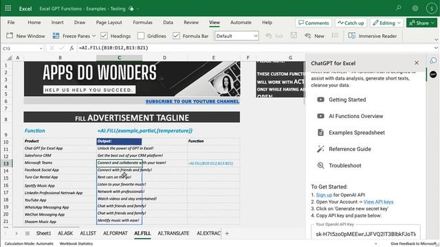 ChatGPT for Excel | Functions Overview | How to Use ChatGPT in Excel смотреть онлайн