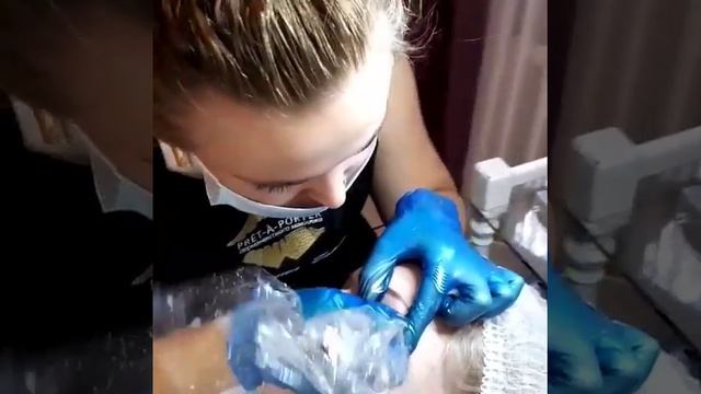 Обучение татуажу век, отработка на модели смотреть онлайн