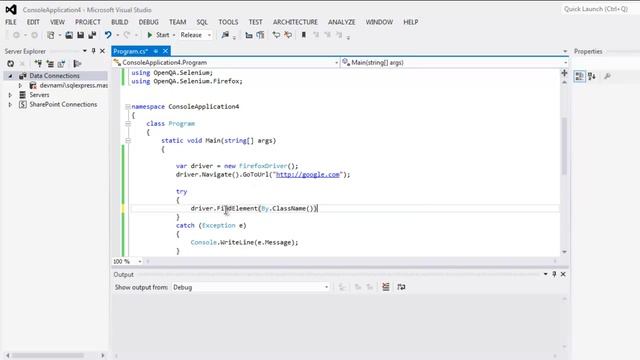 Selenium C# Find Element by Class Name