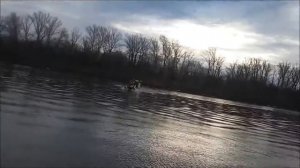 Аэро катамаран. Первый спуск на воду.Мотор оказался слабоват.