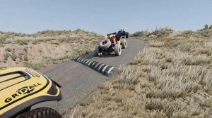 cars vs massive speed bumps BeamNG Drive chashes