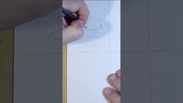 We draw a cheburashka, how to draw a cheburashka in stages easily with a pencil, #Shorts