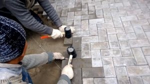 Укладка брусчатки ёлочкой