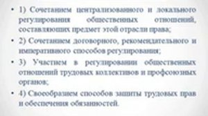 Трудовое право. Лекция 1. Понятие, предмет, метод и источники трудового права