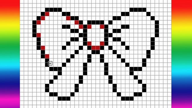 Как нарисовать бантик по клеточкам Пиксель арт смотреть онлайн
