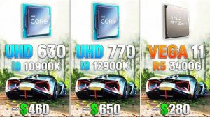 UHD 770 vs UHD 630 vs VEGA 11 - Test in 7 Games