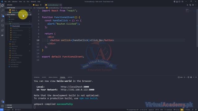 Event Handling in React | React Complete Course for Beginner