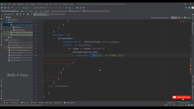 How to Implement Bottom Navigation Swipe Screen in Jetpack Compose | Android | Kotlin | Make it Eas
