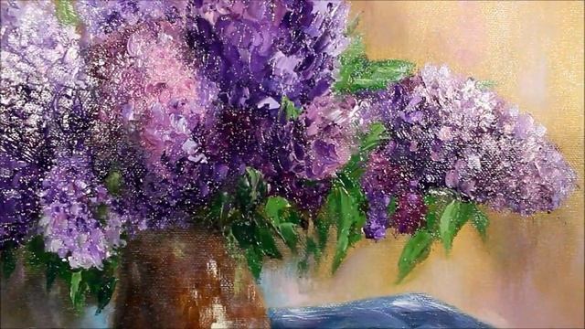 Букет сирени. Картина маслом. смотреть онлайн