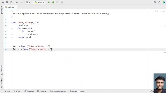 Write A Python Function To Determine How Many Times A Given Letter Occurs In A String