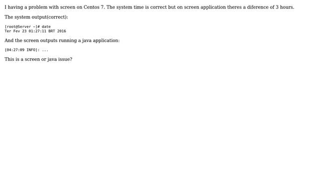 Linux screen(or java) with different date of system смотреть онлайн