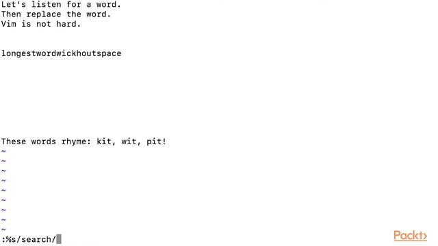 Advanced Vim : Substitution Commands, Magic and Very Magic Mode, Regex Substitutions | packtpub.co смотреть онлайн