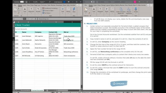 Excel Module 1 SAM End of Module Project 1:  Ferrante & Dahl Consultants