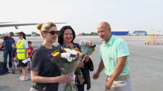 Встреча в аэропорту Михаила Пореченкова и Владимира Буздыгана (Хакасия, 30.06.2017)