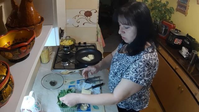 Копчённая курица с картофелем и шпенатом - очень вкусно!!! смотреть онлайн