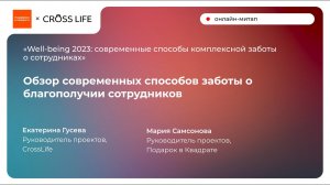 Обзор современных способов заботы о благополучии сотрудников - Мария Самсонова, Екатерина Гусева