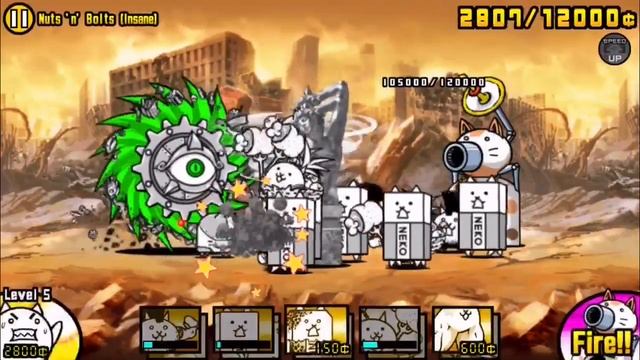 The Battle Cats- Nuts 'n' Bolts (Insane) Part 1 [Techneurosis Event] смотреть онлайн