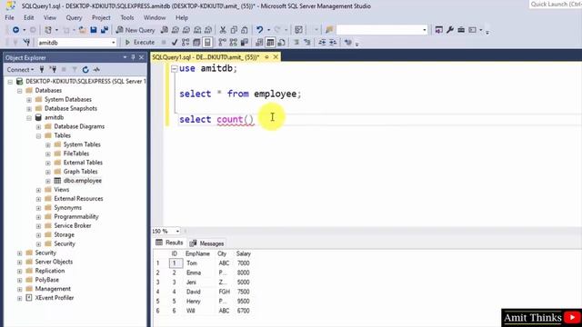 Microsoft SQL Server 2022 Tutorial for Beginners | Amit Thinks | 2023 | Class 11th 12th