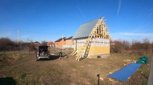Монтаж профнастила на кровлю, конек 14.11.2021