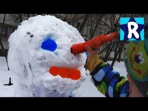 ★ Огромный ОРБИЗ Снеговик с Орбиз Гуляем на Улице Делаем Снеговика Making Giant ORBEEZ Snowmen