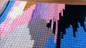 СВЯЗАЛА веселенький КОВРИК крючком из остатков пряжи (утилизация остатков) Вес около 3кг....ЧАСТЬ
