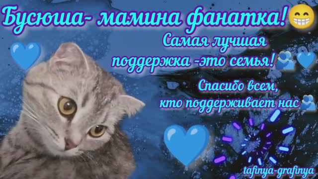 Видео 45. 😻Бусюша - фанатка! 😁
