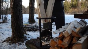 ? Ручной дровокол «X4» KOLUNDROV – быстрый способ колки дров на 4 части.