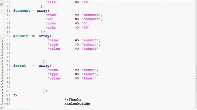 CodeIgniter Tutorial - Part1 - Installing CI - Creating Form with Form Variable смотреть онлайн