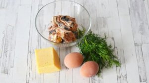 Пирог на кефире с рыбными консервами заливной