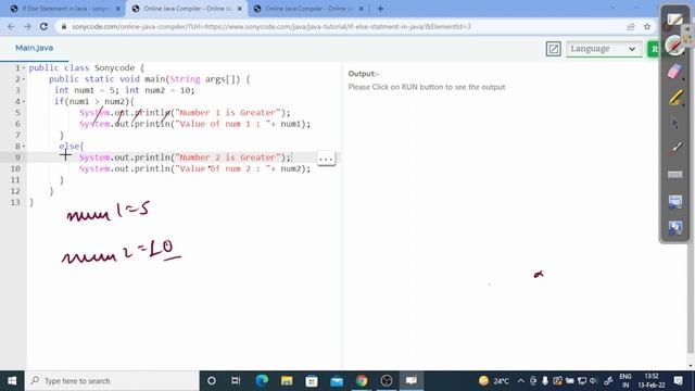 If - else statement in Java. смотреть онлайн