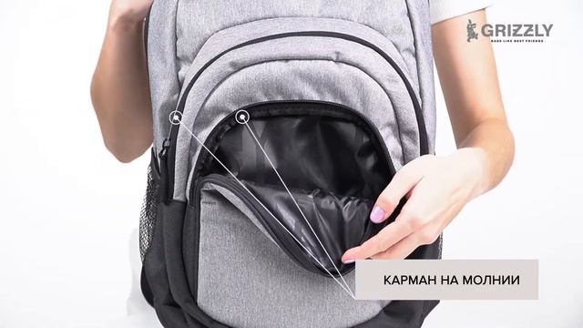 Молодёжный мужской рюкзак RQ-003-1 от GRIZZLY смотреть онлайн