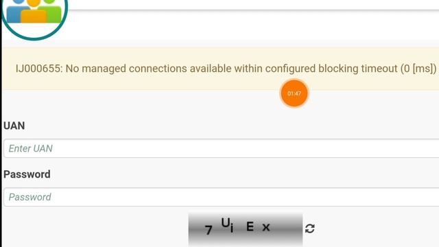 epfo new error || lJ000655: No managed connections available within configured blocking timeout смотреть онлайн