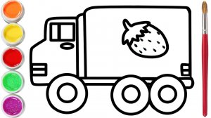 Как нарисовать грузовик. Простой рисунок и раскраска грузовика.