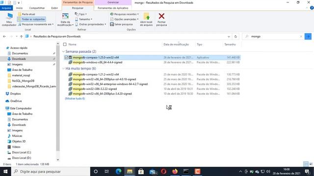 6 – Instalação do MongoDB Compass v1.25.0 no Windows 10
