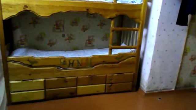 Двухъярусная кровать со встроенными шкафами. смотреть онлайн