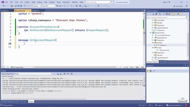 57. Developing Discount.Proto : Protobuf File for Exposing CRUD Services in Discount gRPC with NET