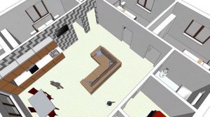 проект дома на 140 м2 (4 спальни) 1 этаж