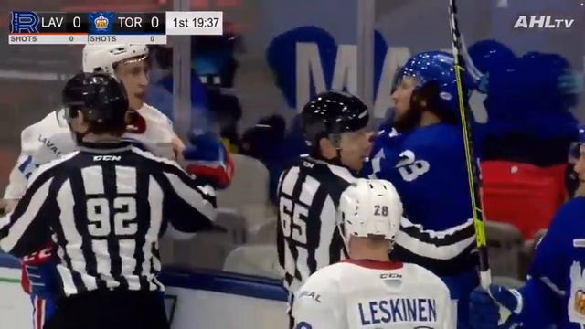 AHL: Scott Sabourin, First Shift Fights Lukas Vejdemo; Gets Ejected | Marlies vs Rocket смотреть онлайн