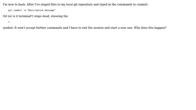 Git commits via command-line fail, showing ＞ symbol смотреть онлайн