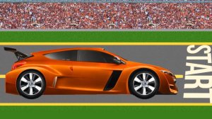 Машинки для детей.  Оранжевая гоночная машина.  Мультик пазл. Orange Racing Car. Cartoon for kids